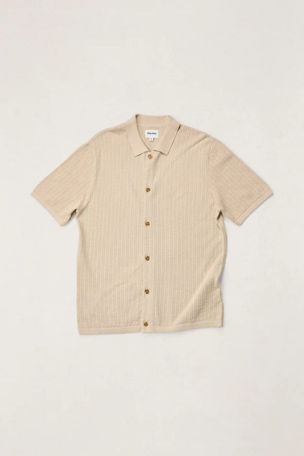 Textured Knit SS Shirt - Stone