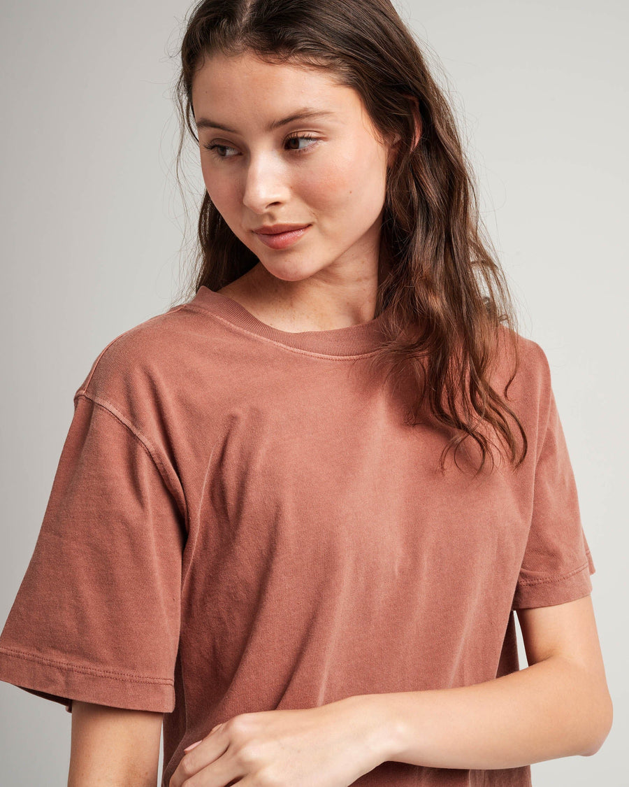 Women's Relaxed Crop Tee - Russet