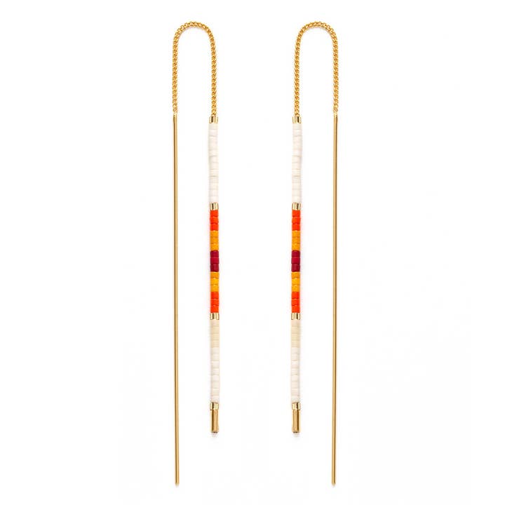 Miyuki Seed Bead Threader Earrings - El Sol