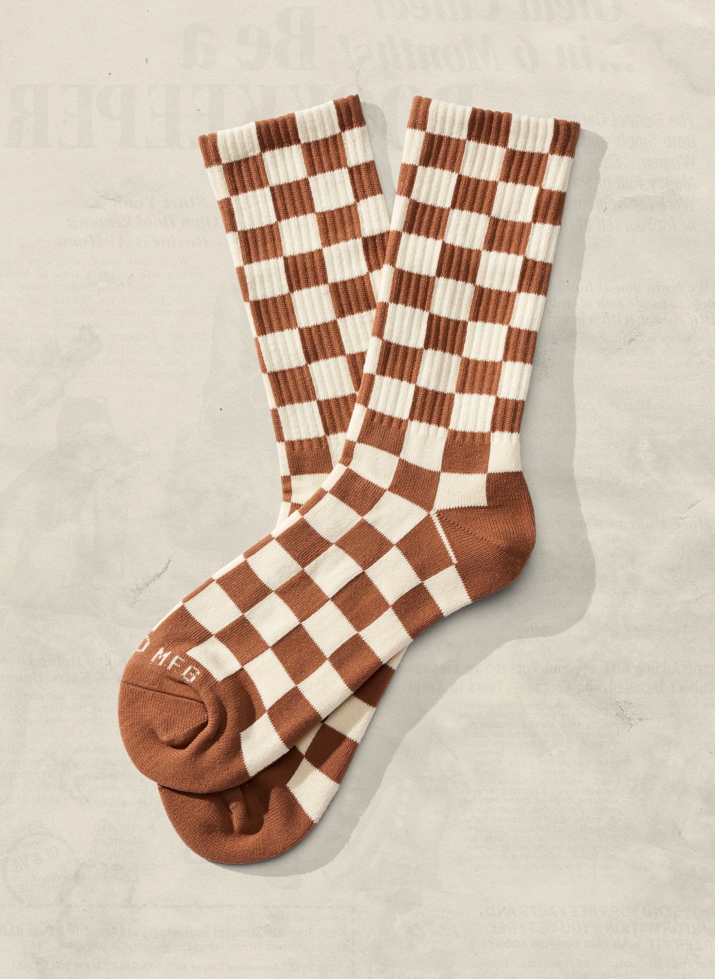 Checkerboard Socks - Dune/Cream