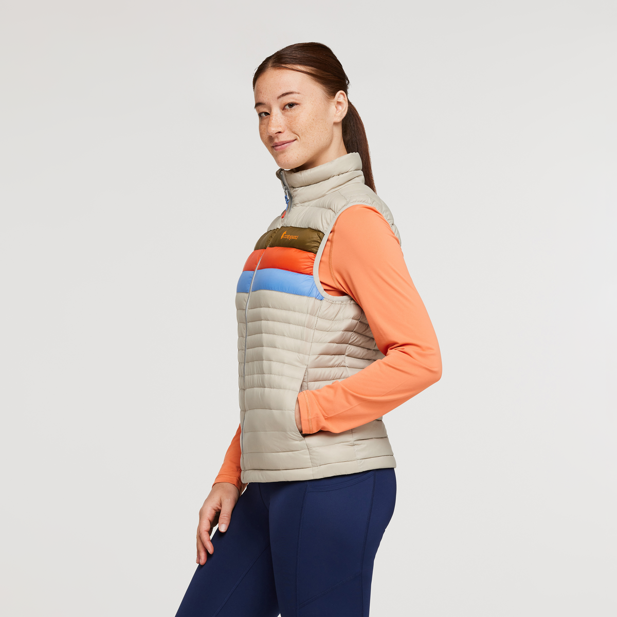 Fuego Down Vest - Pebble Stripes