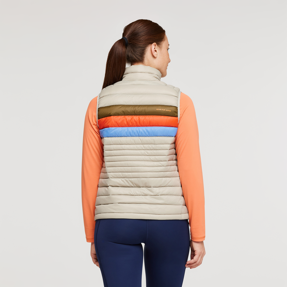 Fuego Down Vest - Pebble Stripes