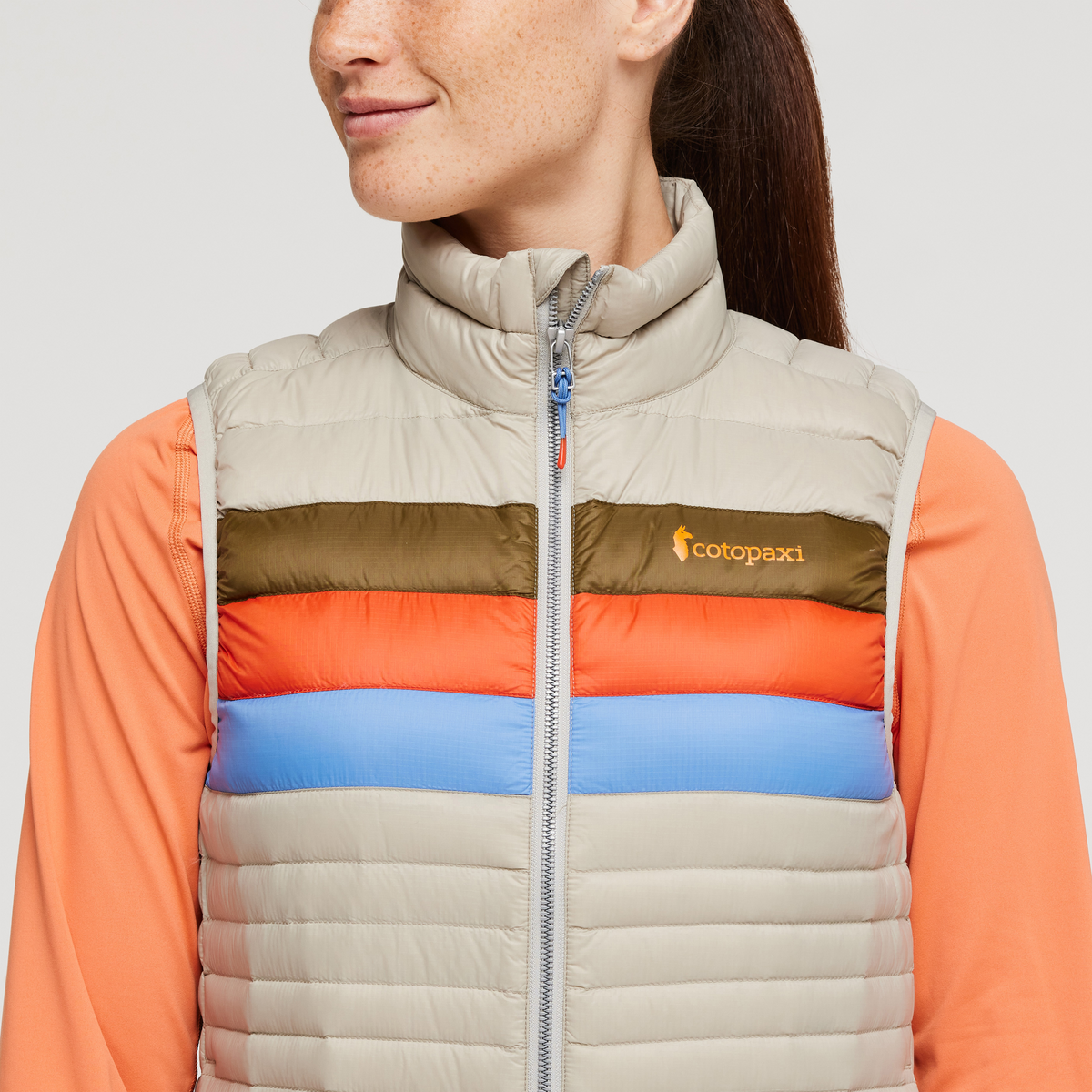 Fuego Down Vest - Pebble Stripes