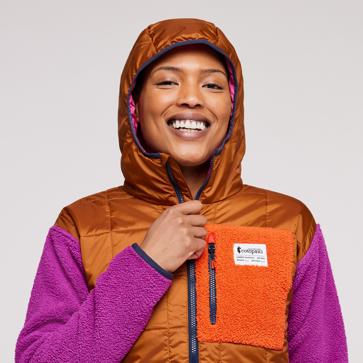 Trico Hybrid Hooded Jacket - Mezcal/Foxglove