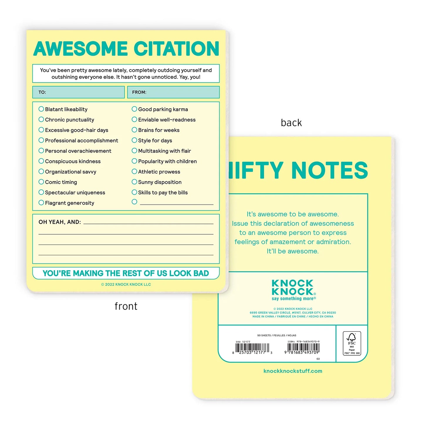 Awesome Citation Nifty Note Pad