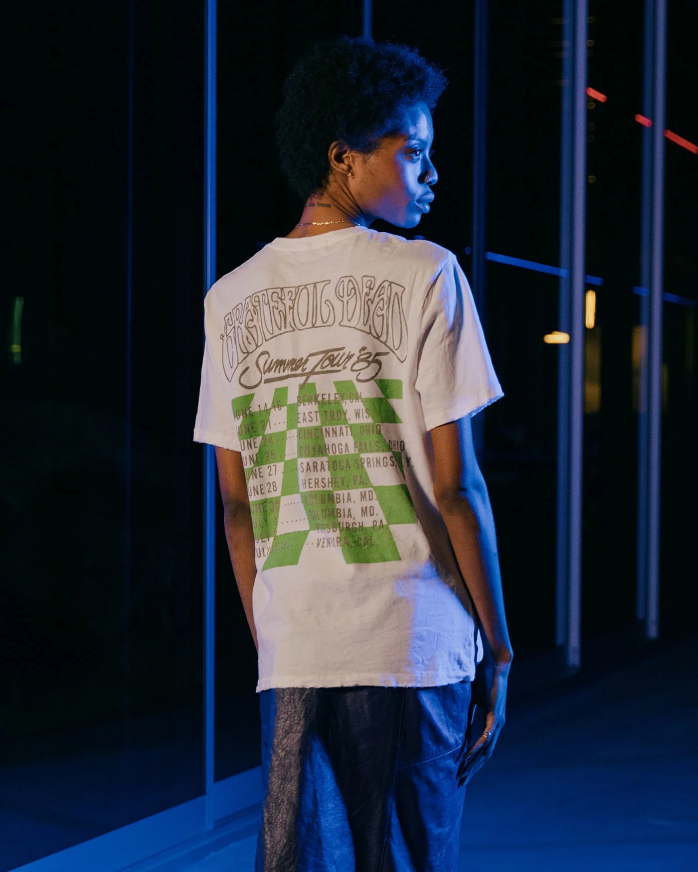 Grateful Dead Checkers Tee - Vintage White