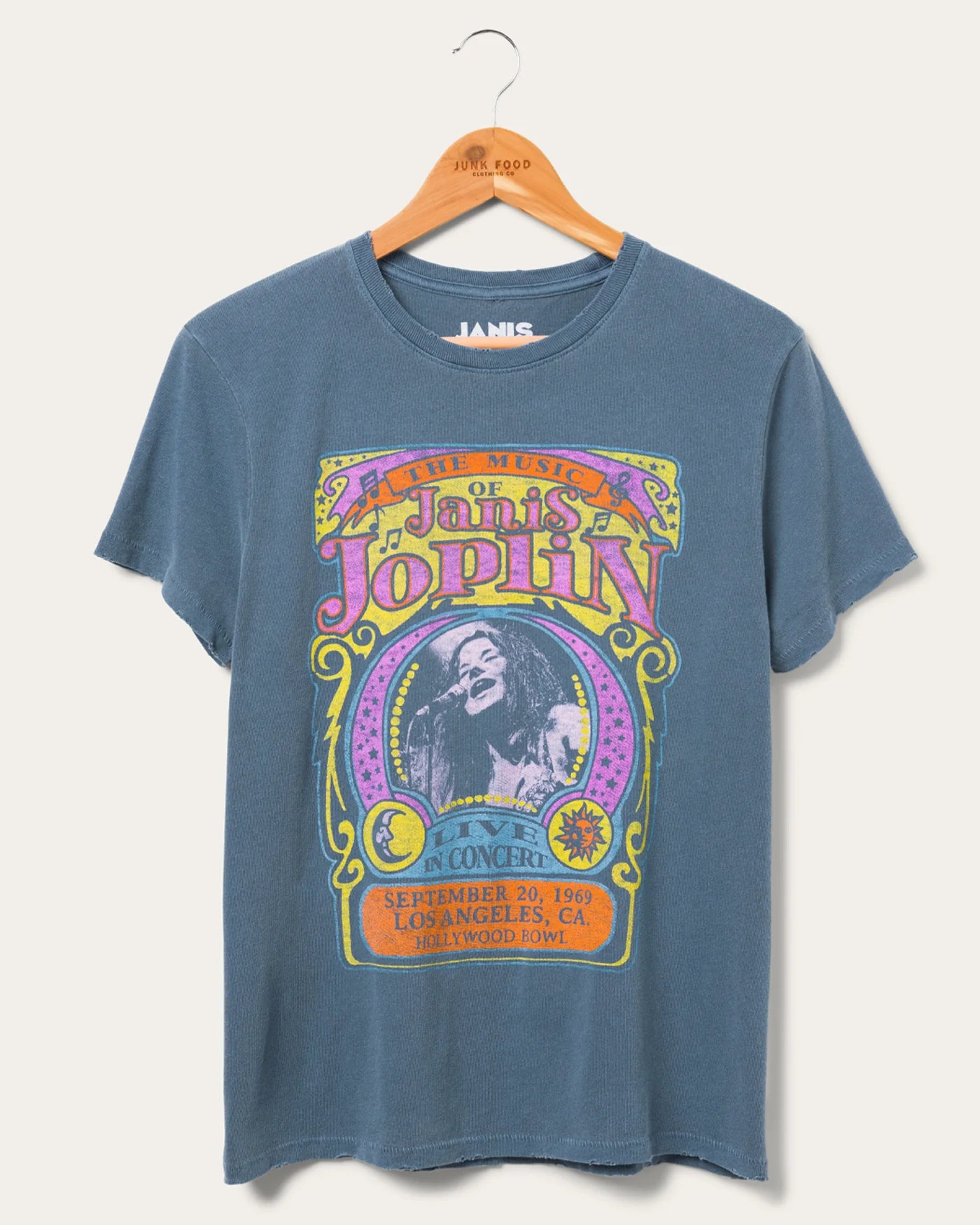 Janis Joplin Tee - Indigo Blue