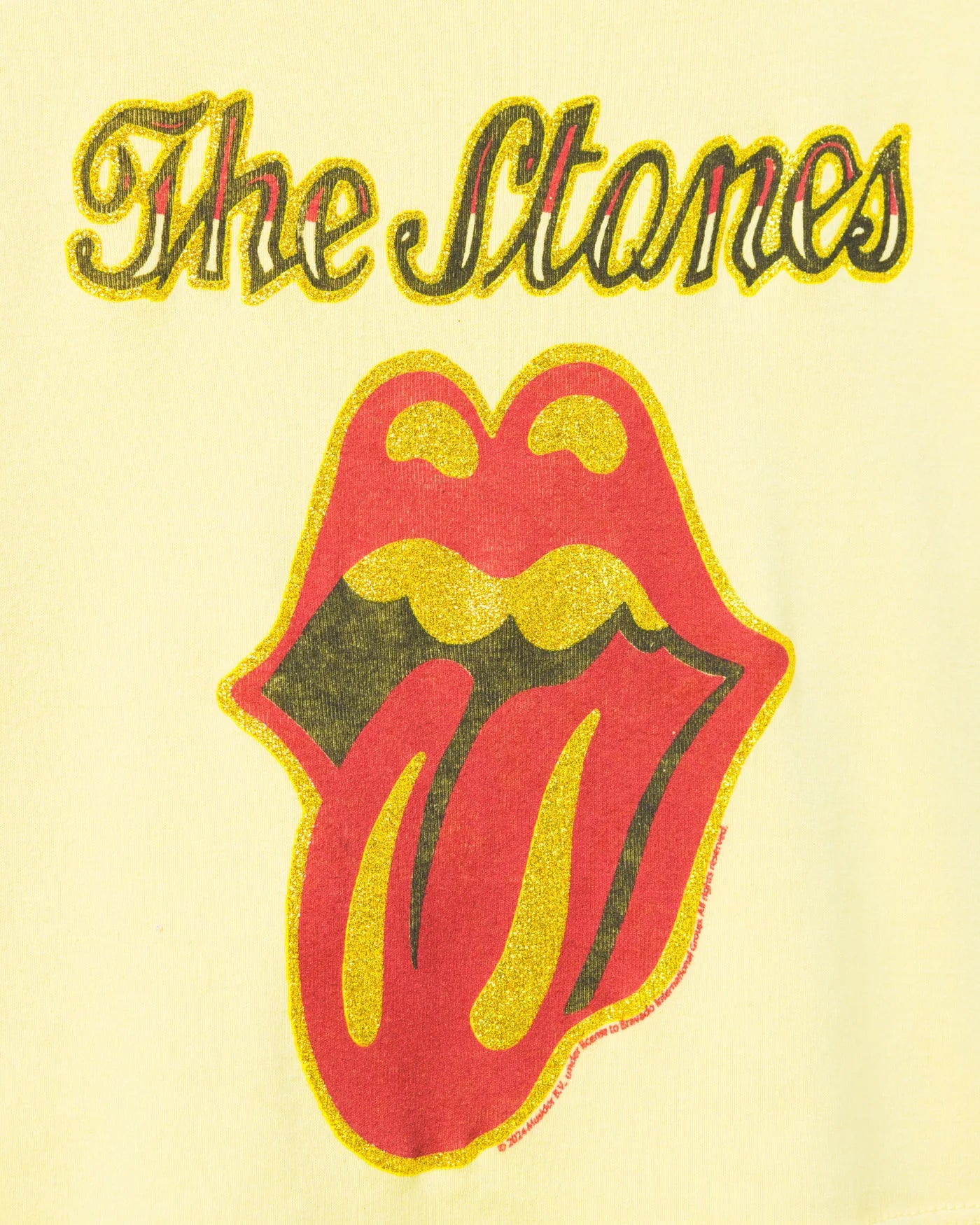 Rolling Stones Glitter Baby Tee - Yellow