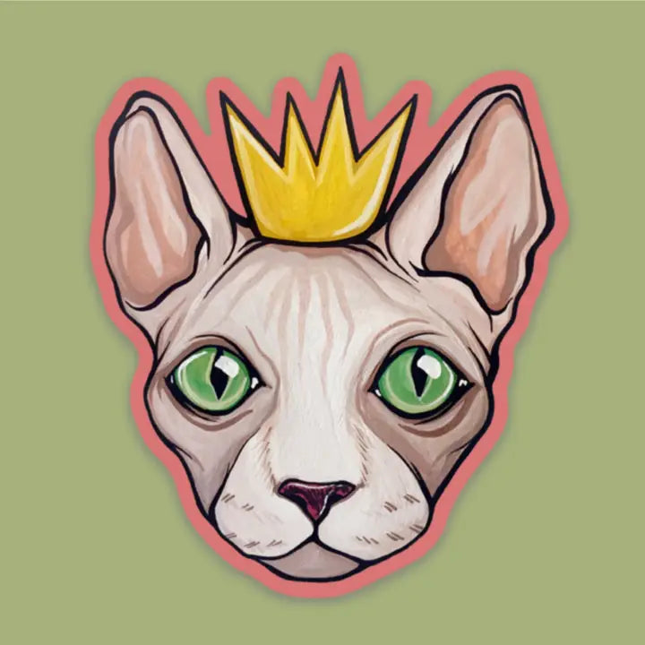 Crown Cat 3" Vinyl Cut Sticker