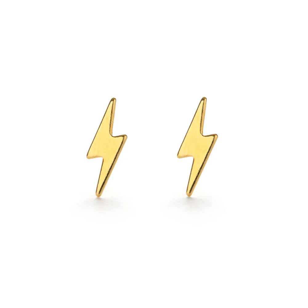 Lightning Bolt Studs - Gold