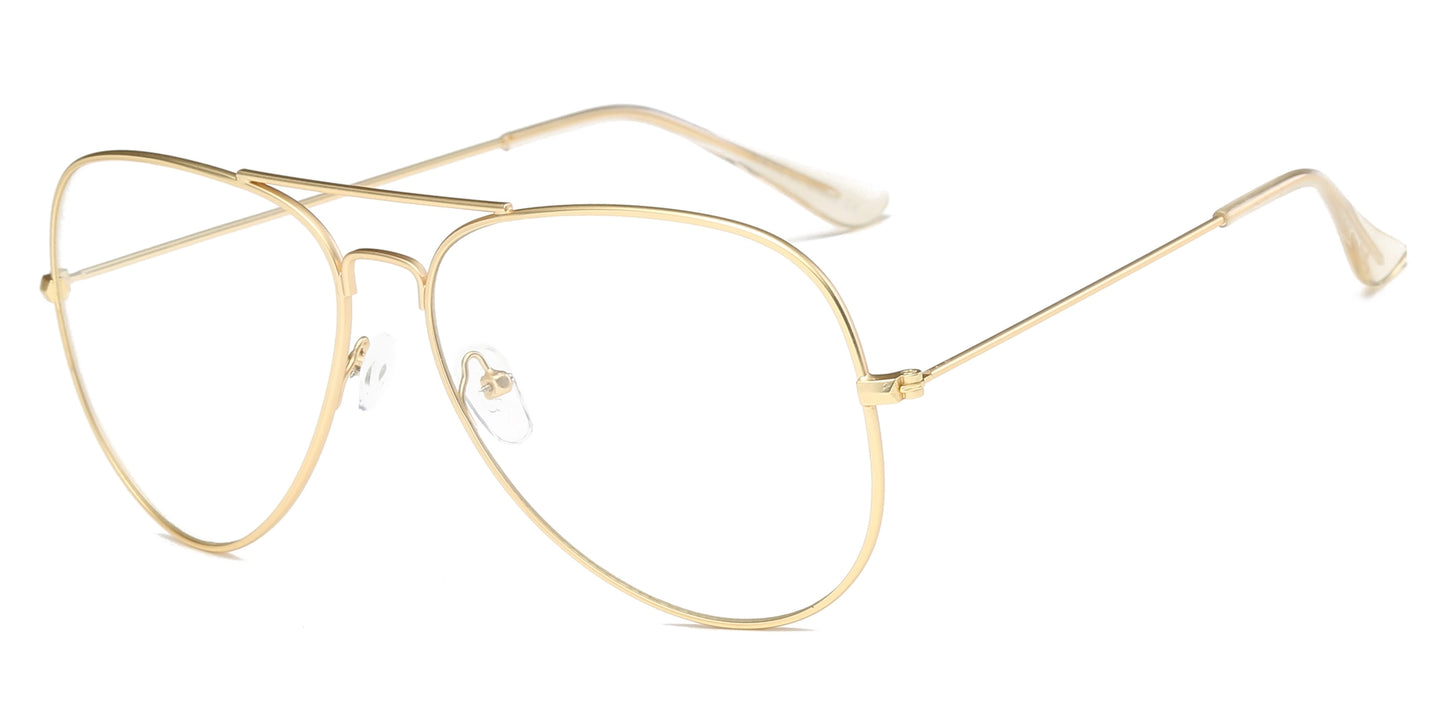 Classic Pilot Aviator Anti Blue Light Blocker Glasses - Gold