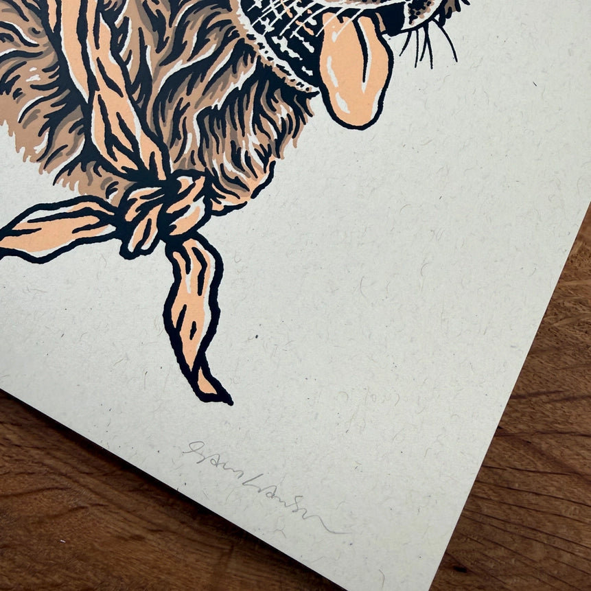 Golden Retriever Cowdog -Signed 8x10in Silkscreen Print