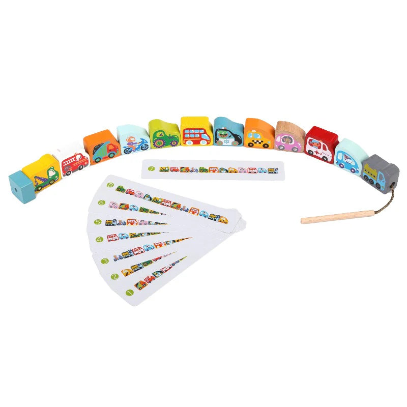 Cubika Wooden Lacing Toy Cars