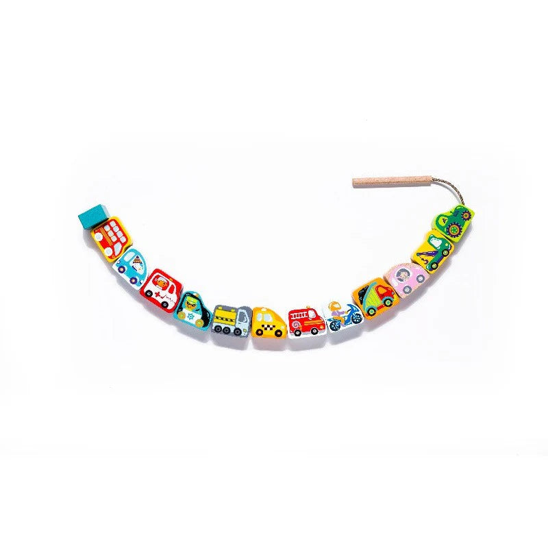 Cubika Wooden Lacing Toy Cars