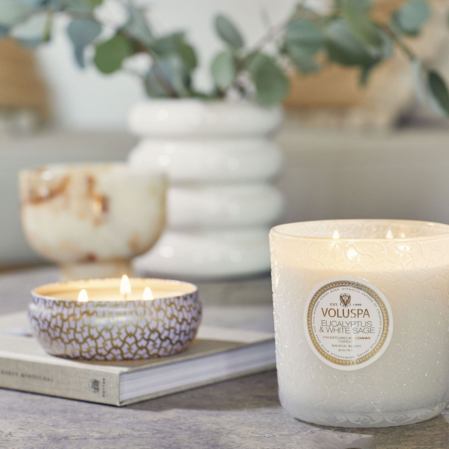 Luxe Candle - Eucalyptus & White Sage