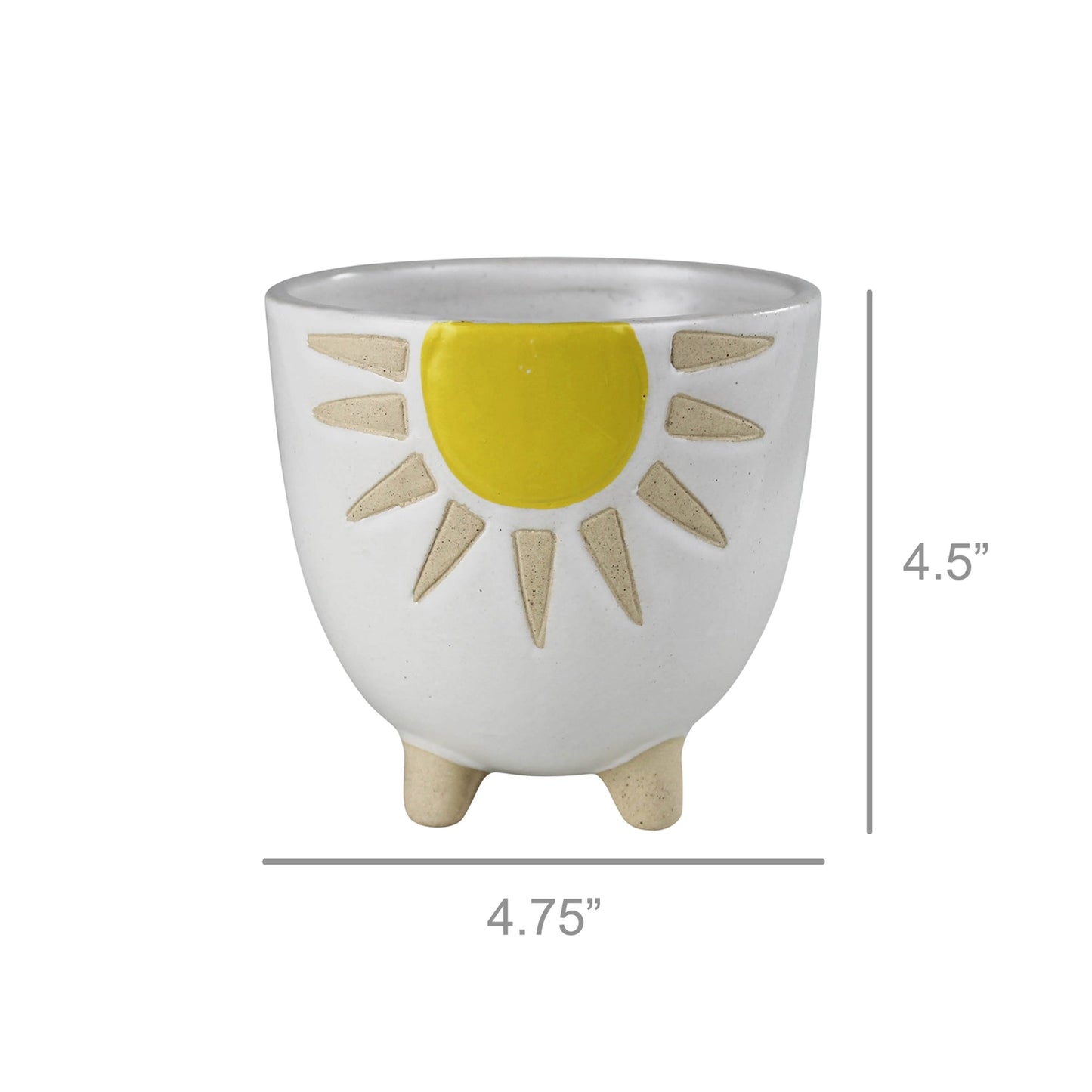 Ceramic Cachepot With Sun