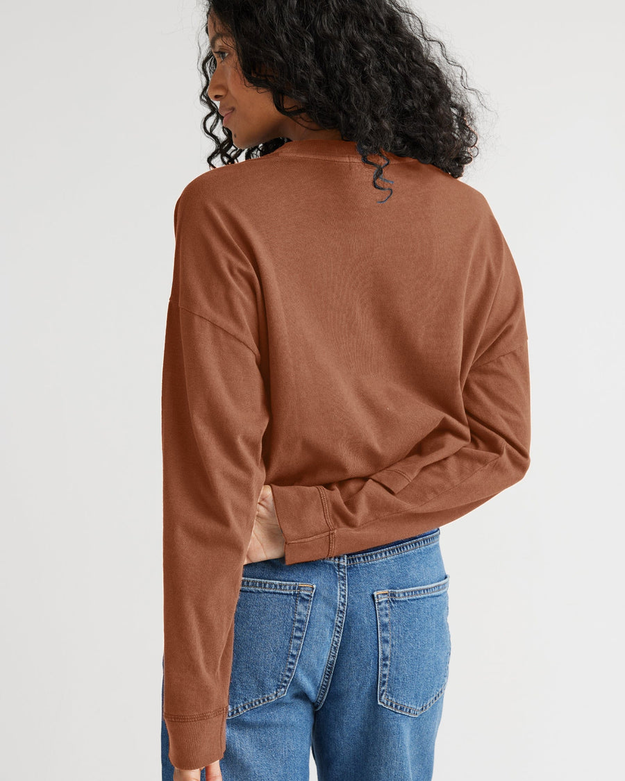 Relaxed Crop L/S Tee - Latte