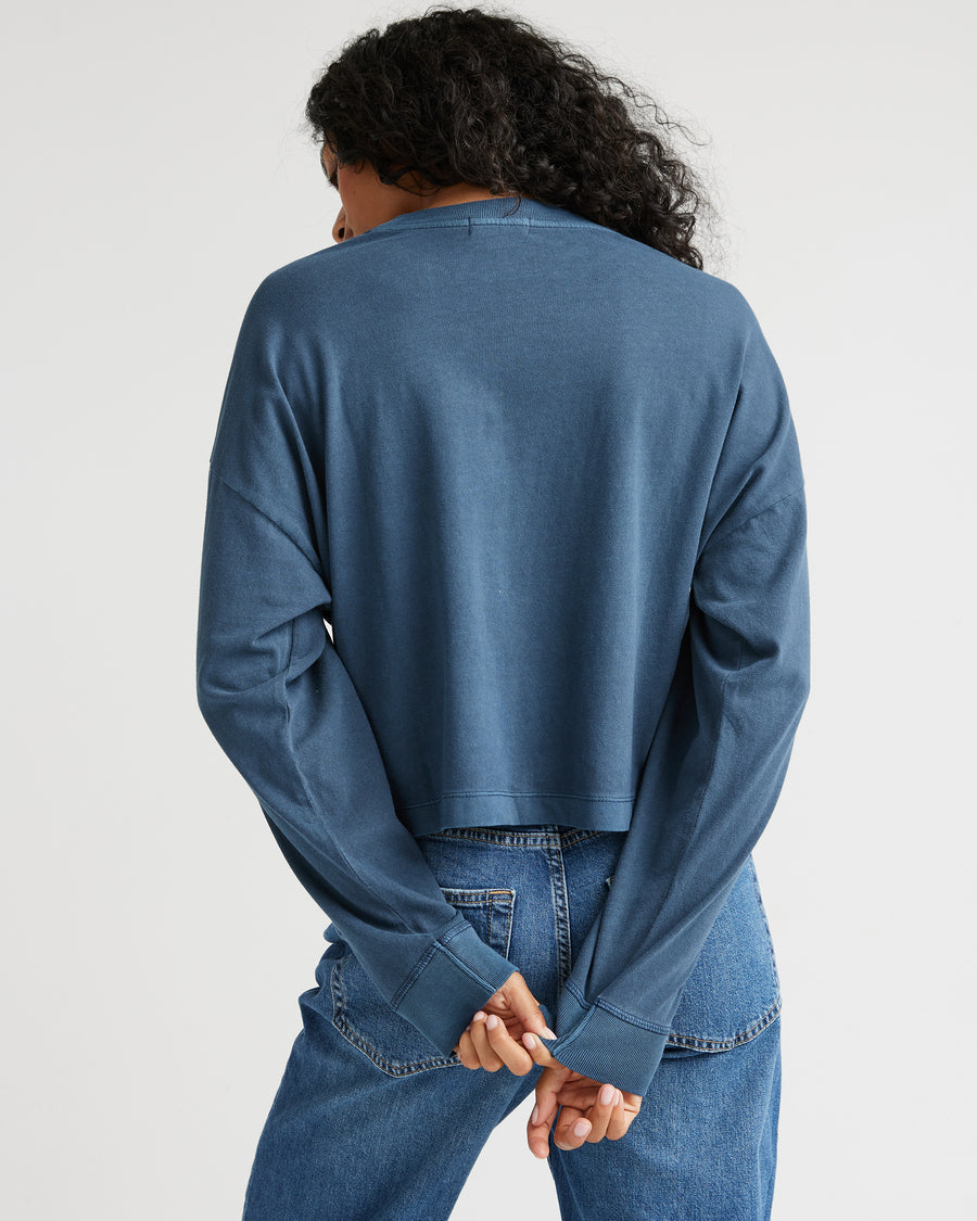 Relaxed Crop L/S Tee - Moonlit Ocean