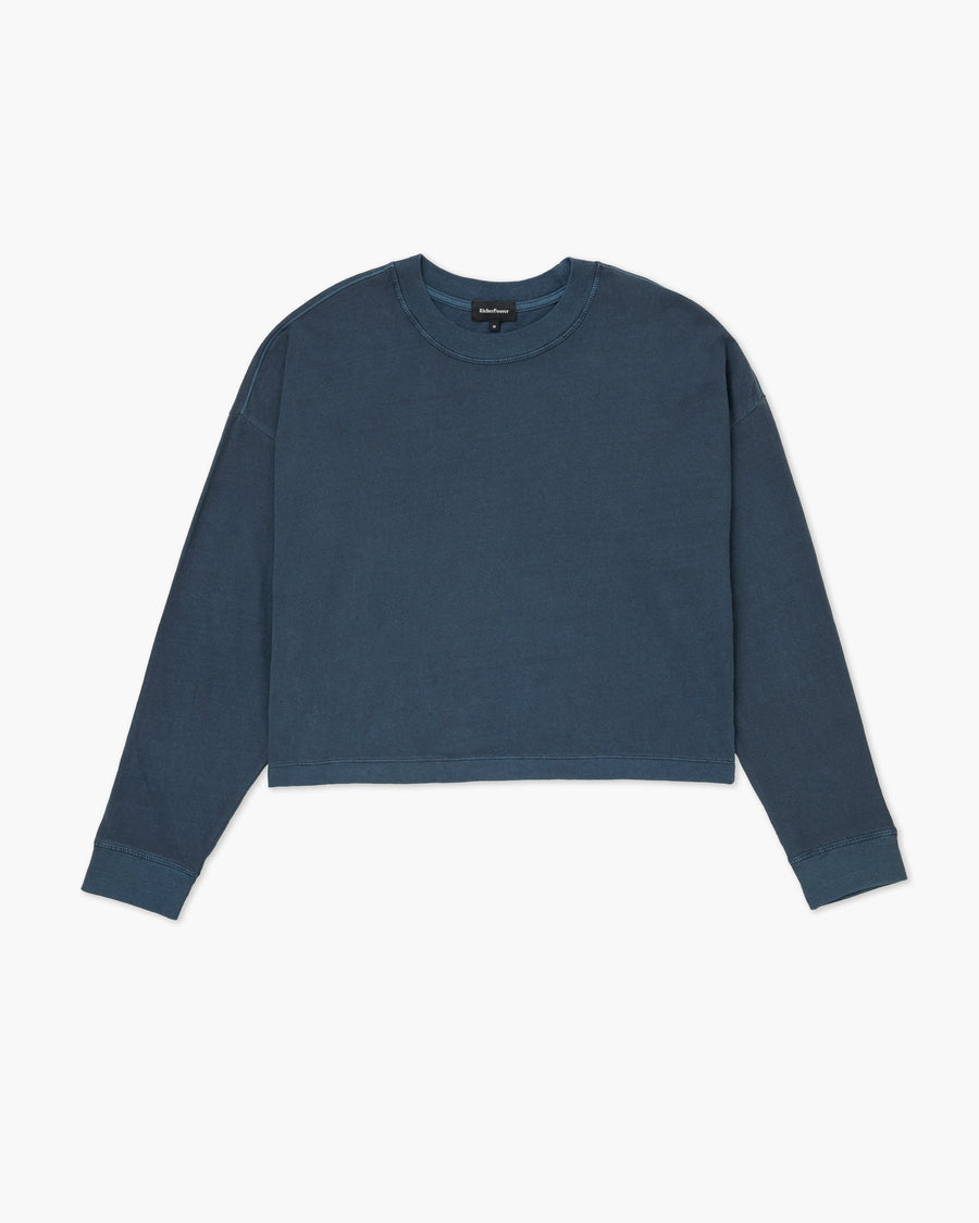 Relaxed Crop L/S Tee - Moonlit Ocean