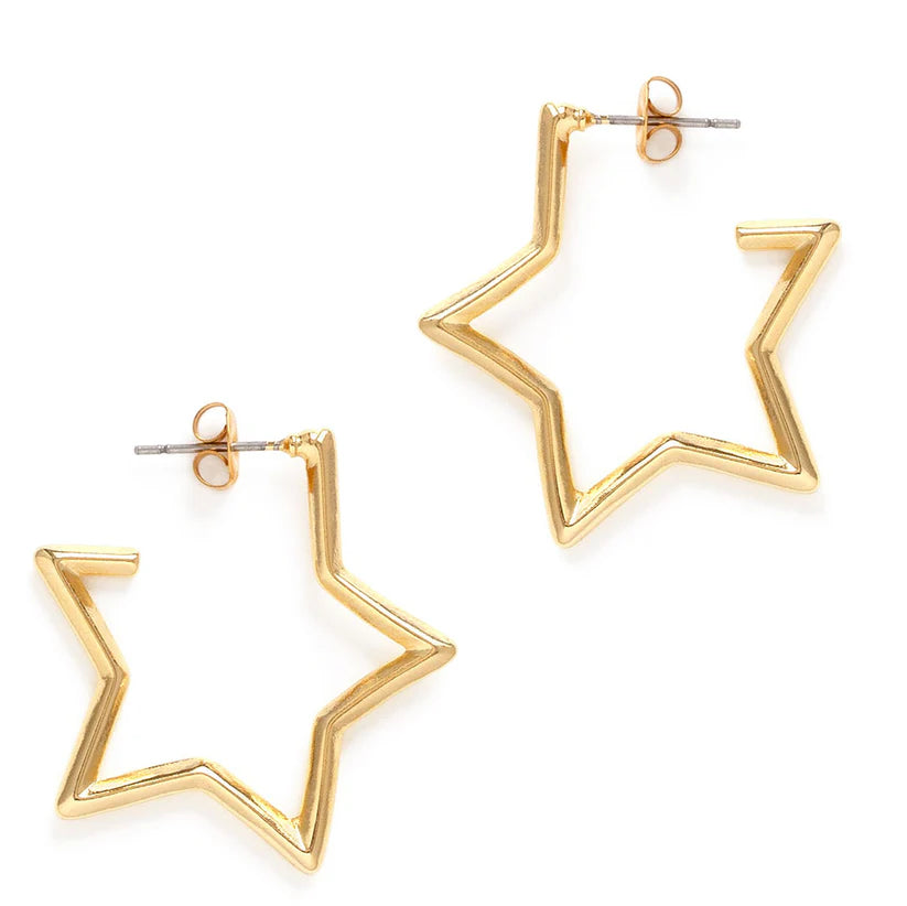 Star Hoop Earrings