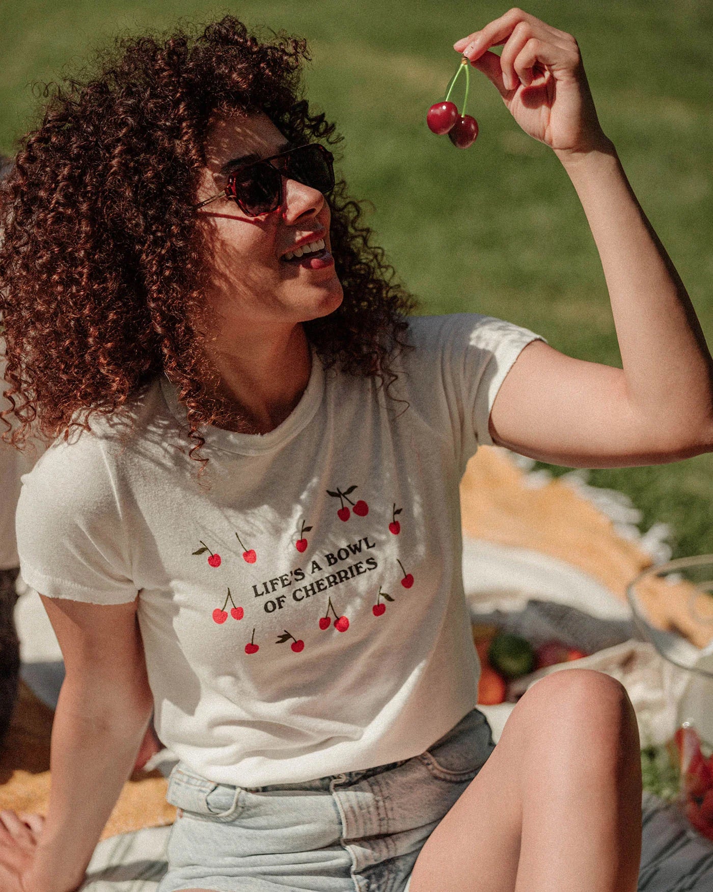 Life's a Bowl of Cherries Tee - White