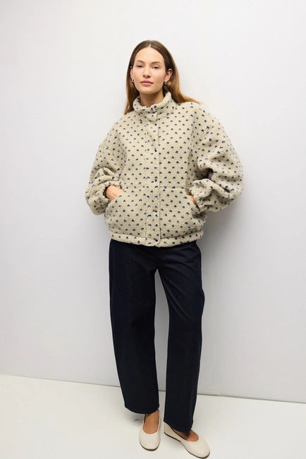 The Leslie Jacket - Taupe/Blue