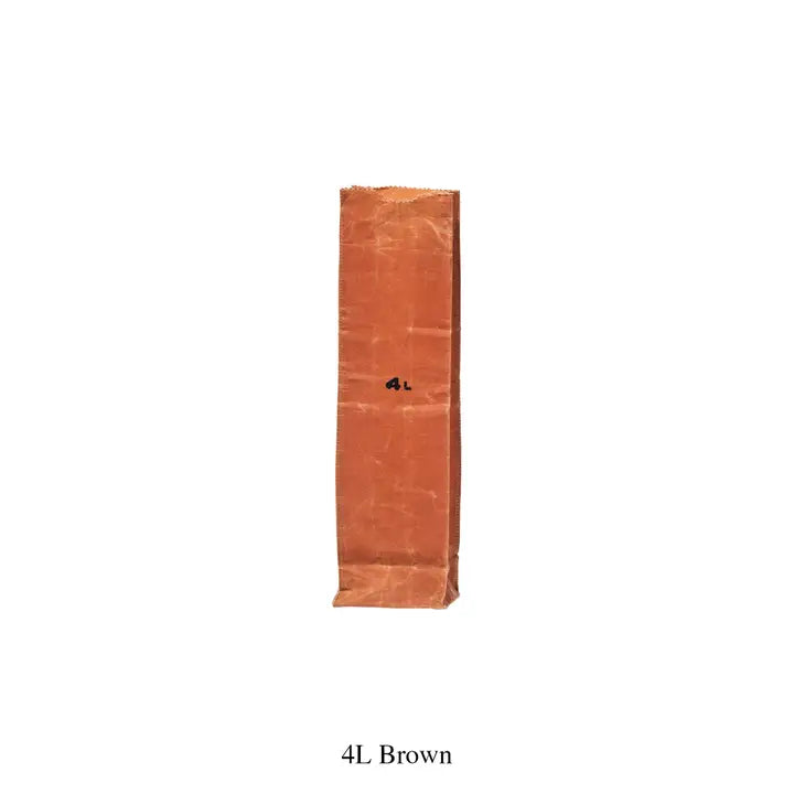 Waxed Cotton Grocery Bag - 4L Brown