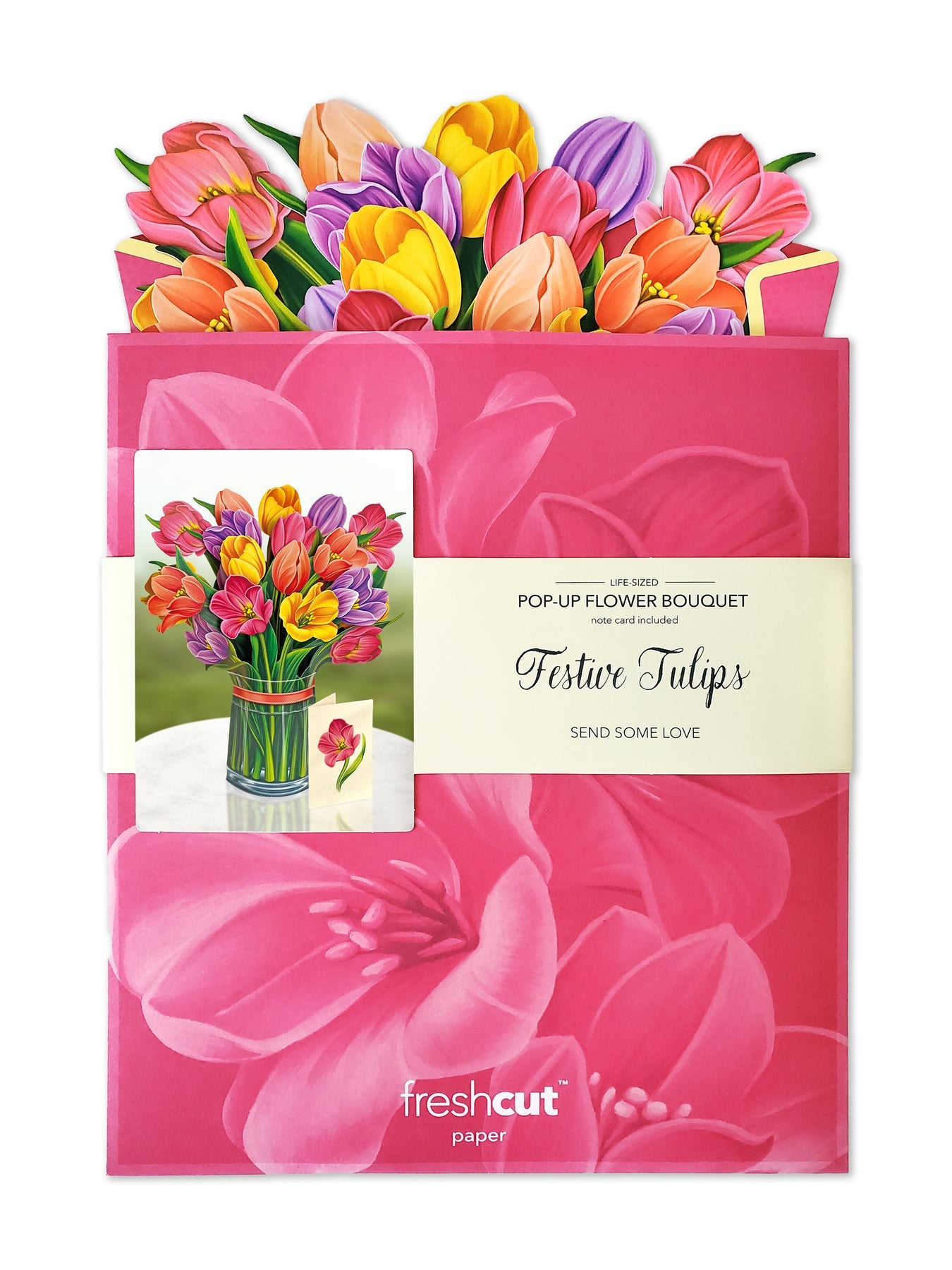 Festive Tulips 3D Pop Up Bouquet