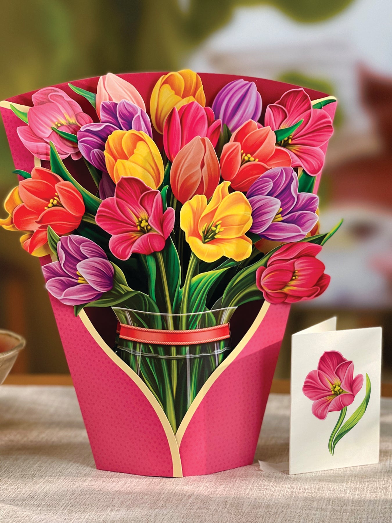 Festive Tulips 3D Pop Up Bouquet