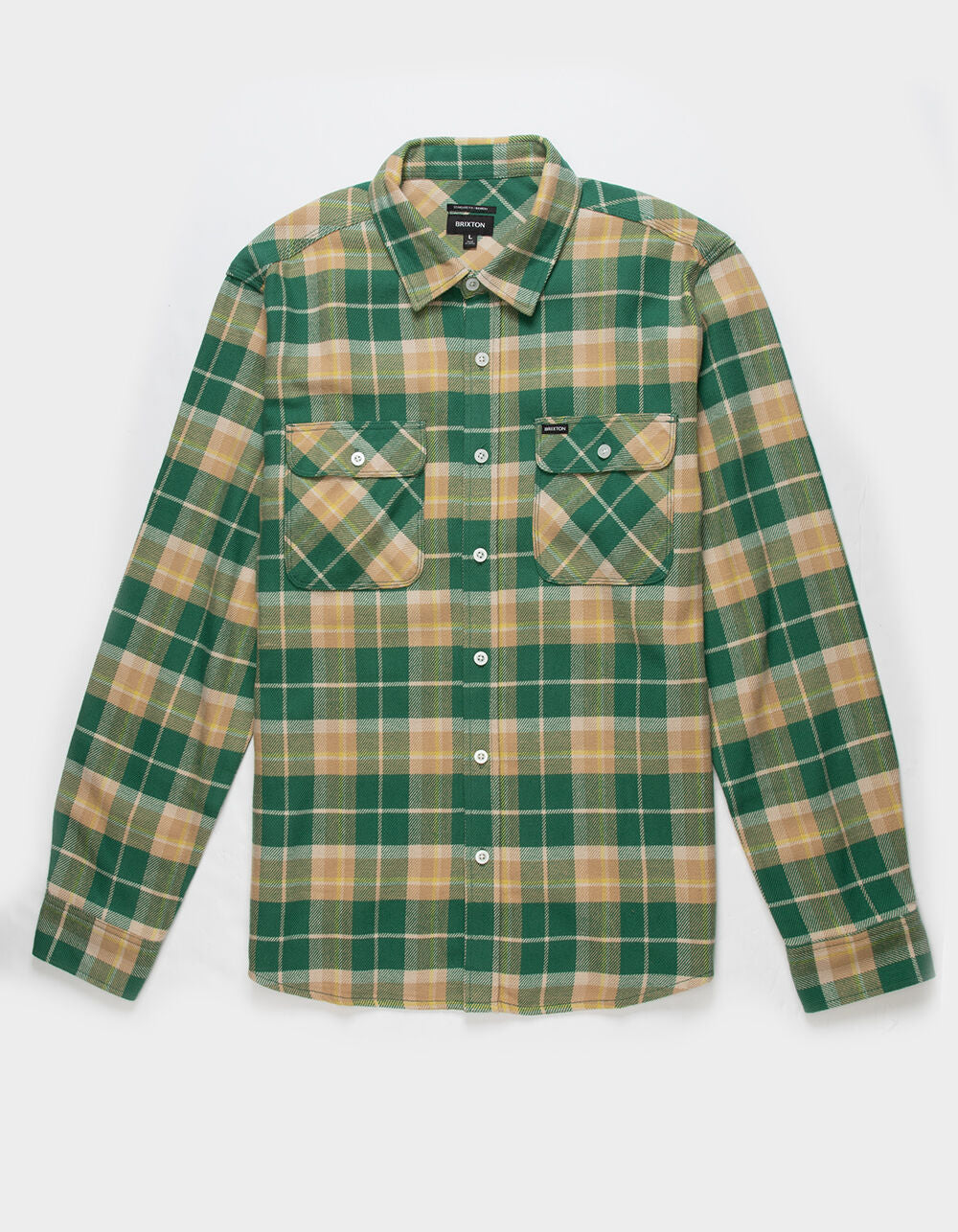 Bowery L/S Flannel - Washed Pine Needle/Washed Gold