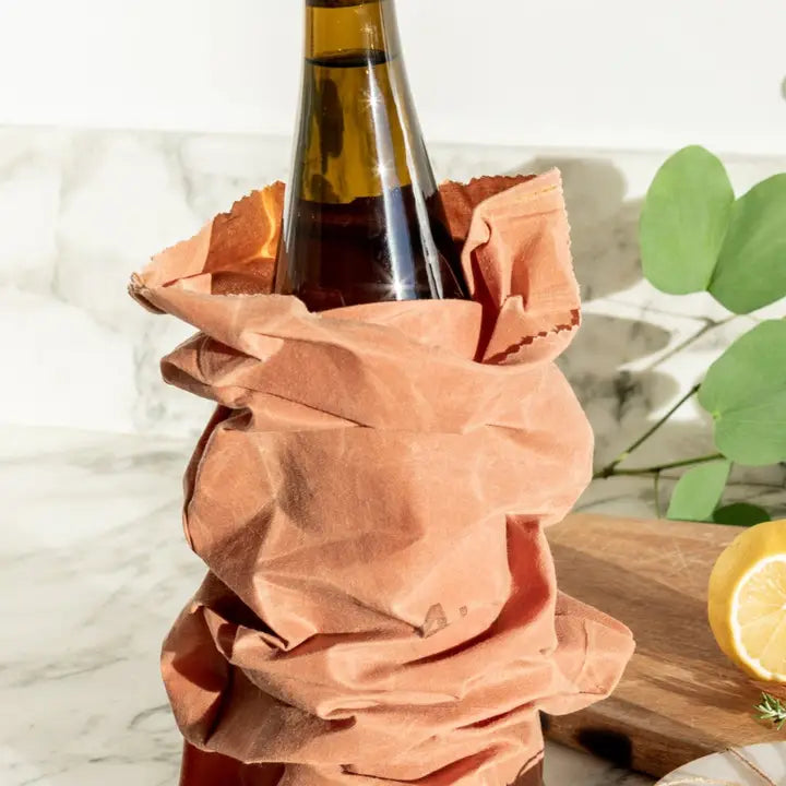 Waxed Cotton Grocery Bag - 4L Brown