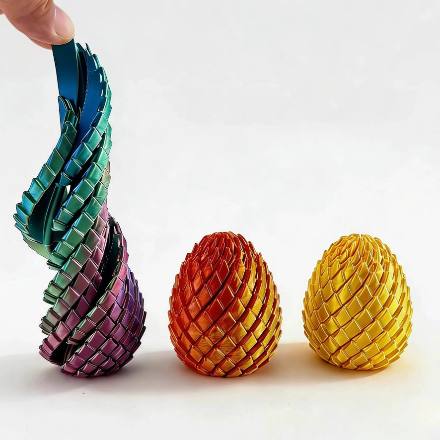 3D Printed Dragon Egg Twisty Fidget Toy Stress-Relief Toy - Rainbow
