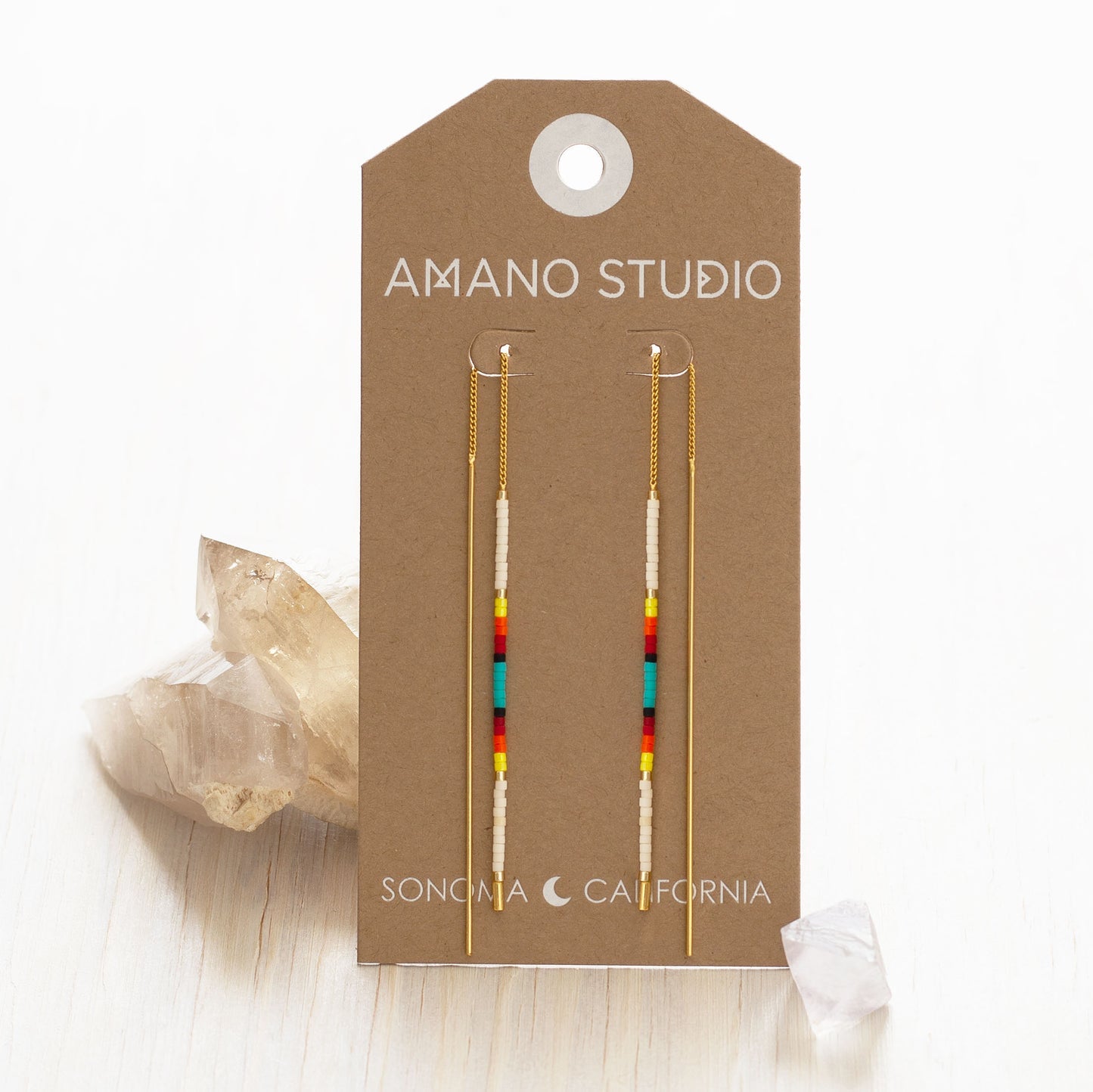 Miyuki Seed Bead Threader Earrings - New Mexico