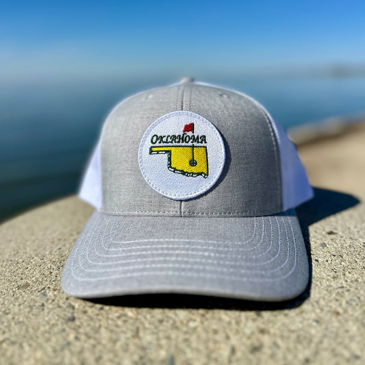 Oklahoma Golf Patch Hat - Grey Trucker