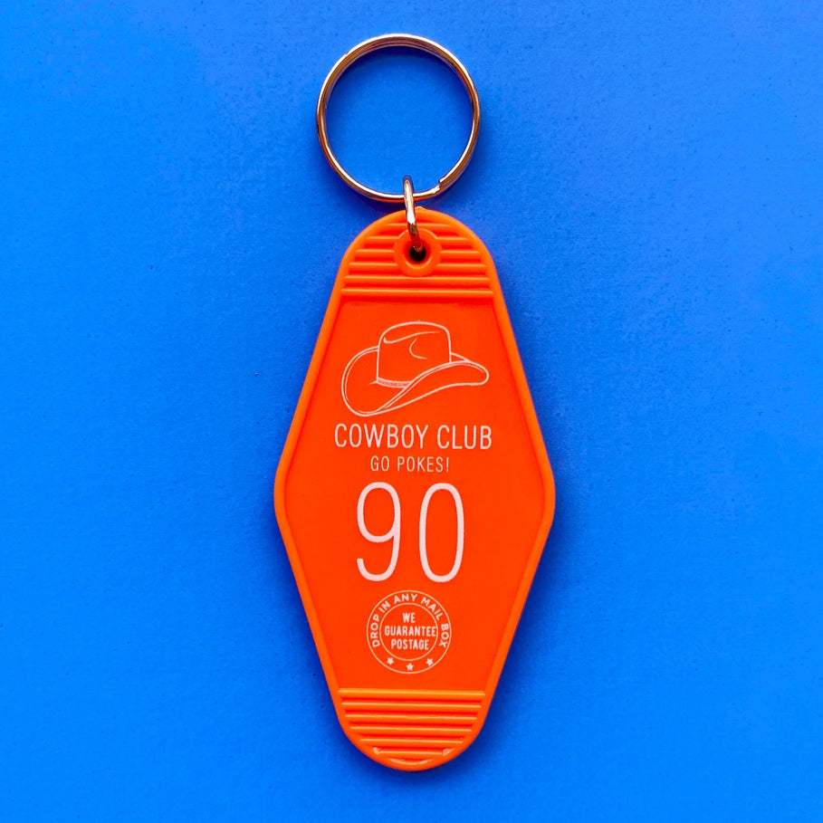 Vintage Motel Key Tag - Orange Cowboy