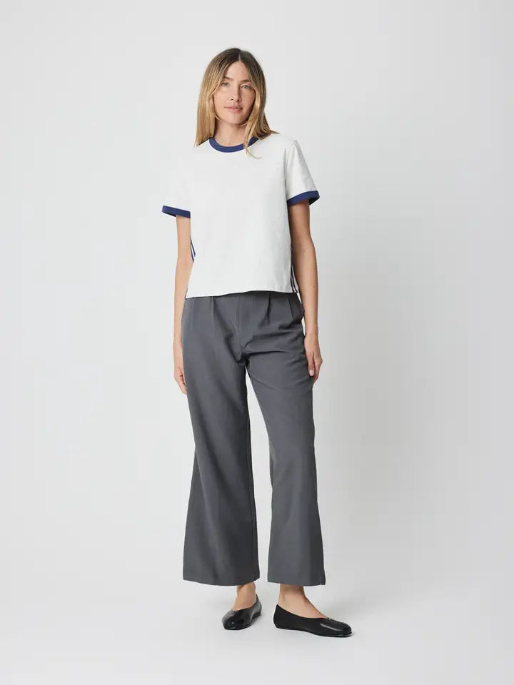 The Cait Top - Grey/Navy