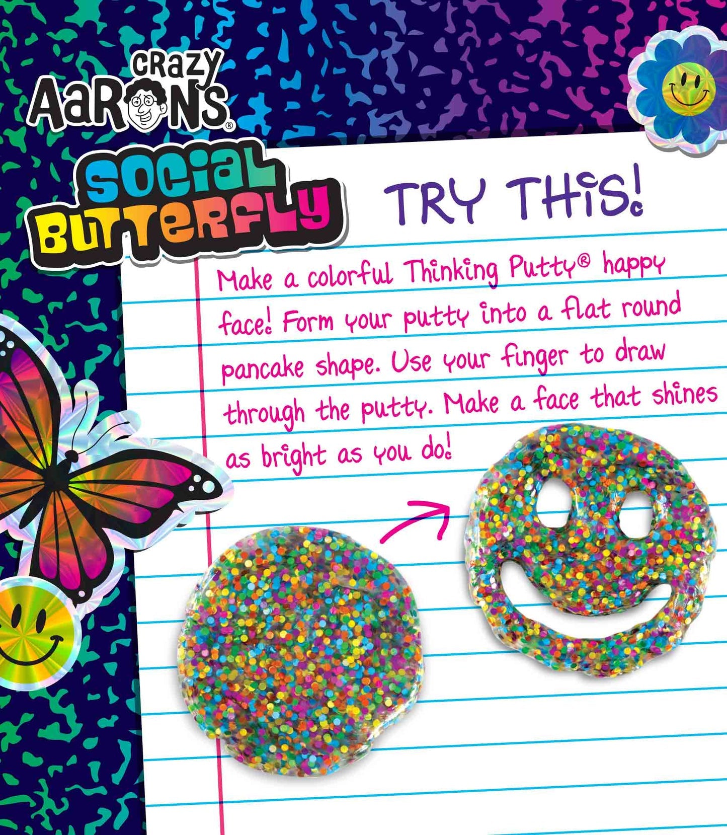 Social Butterfly 4" Thinking Putty