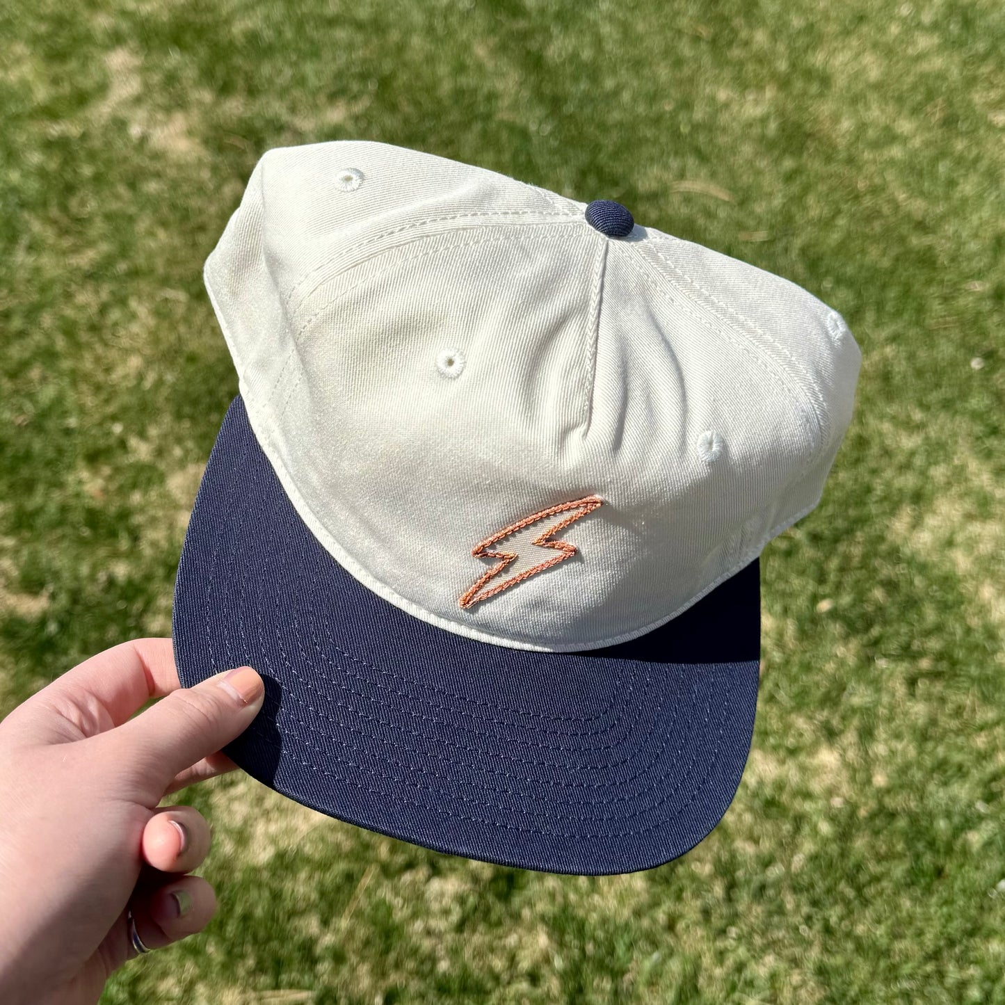 Lightning Bolt Thunder Hat - Navy Two Tone