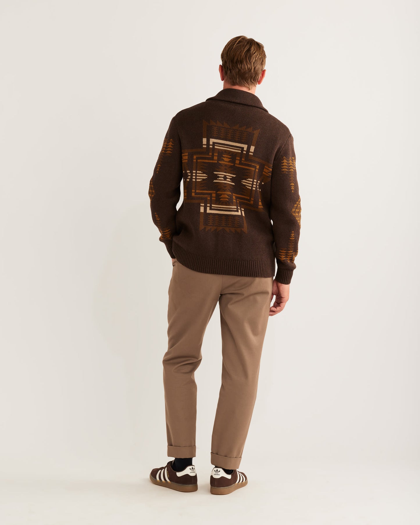 Harding Button Cotton Cardigan - Brown