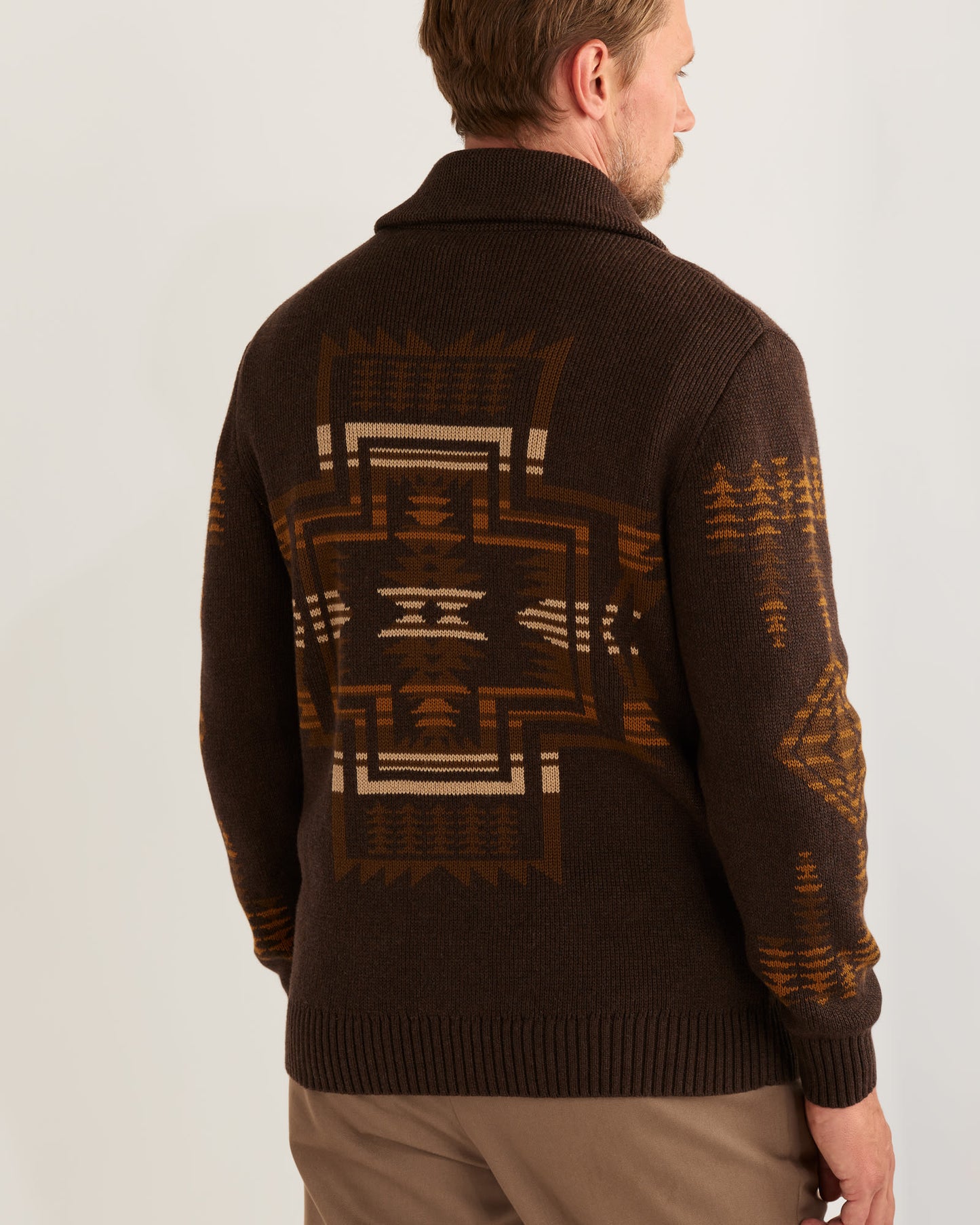 Harding Button Cotton Cardigan - Brown