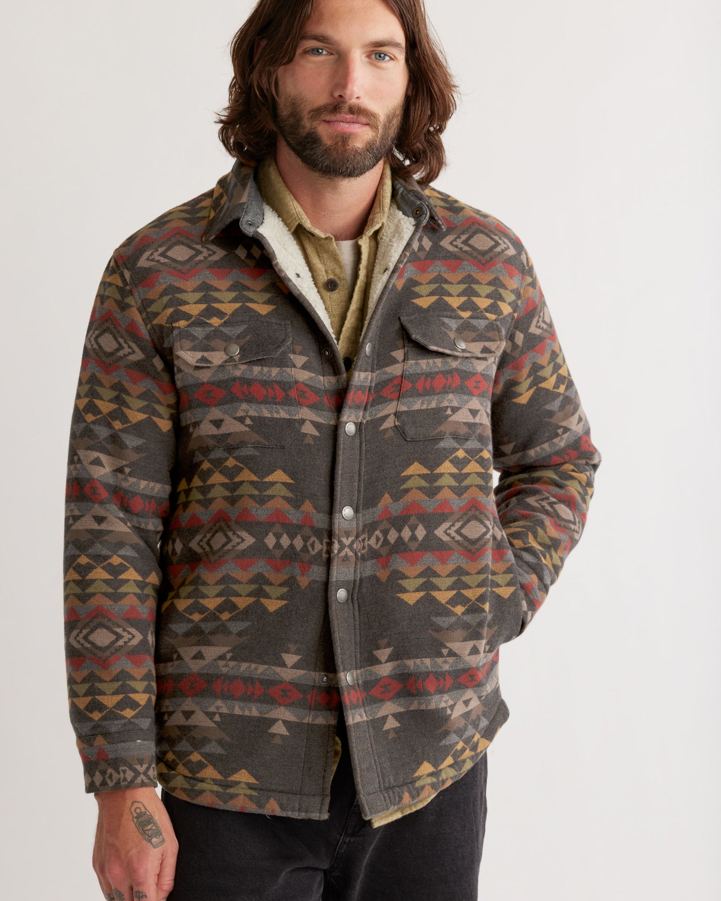 Sherpa Line Shirt Jacket - Grey Highland Peak