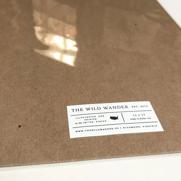 Hand-Illustrated Oklahoma Field Guide Art Print - 11x17