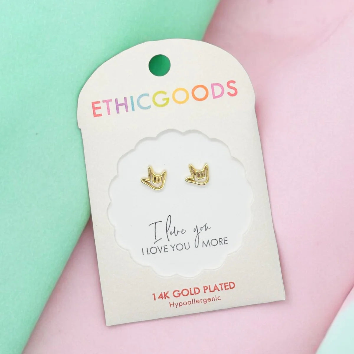 I Love You Tiny Stud Earrings