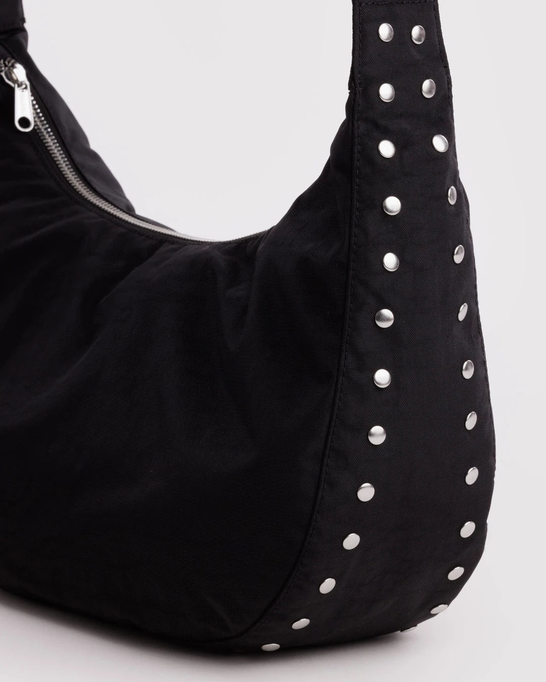 Medium Nylon Crescent Bag - Studs
