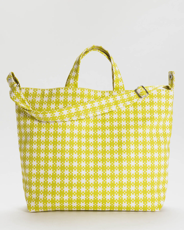 Horizontal Zip Duck Bag - Chartreuse Pixel Gingham