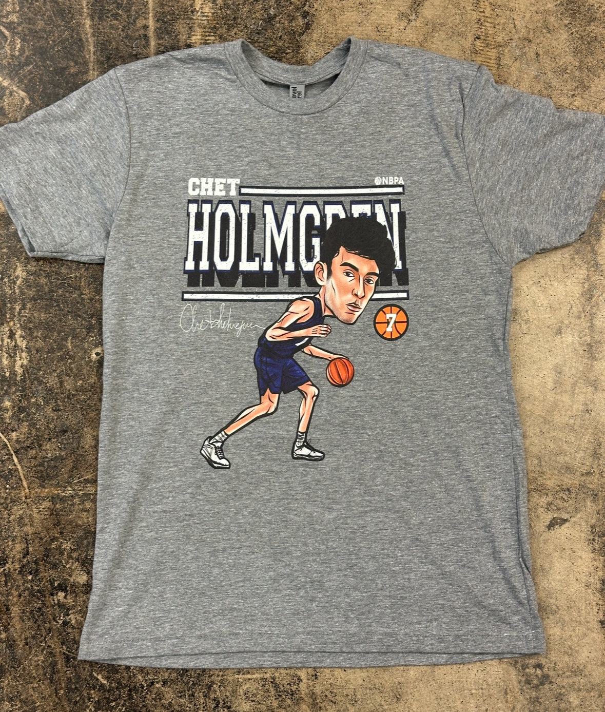 Chet Holmgren Cartoon Tee - Tri Gray