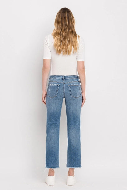 Mid Rise Crop Straight Jeans - Stately