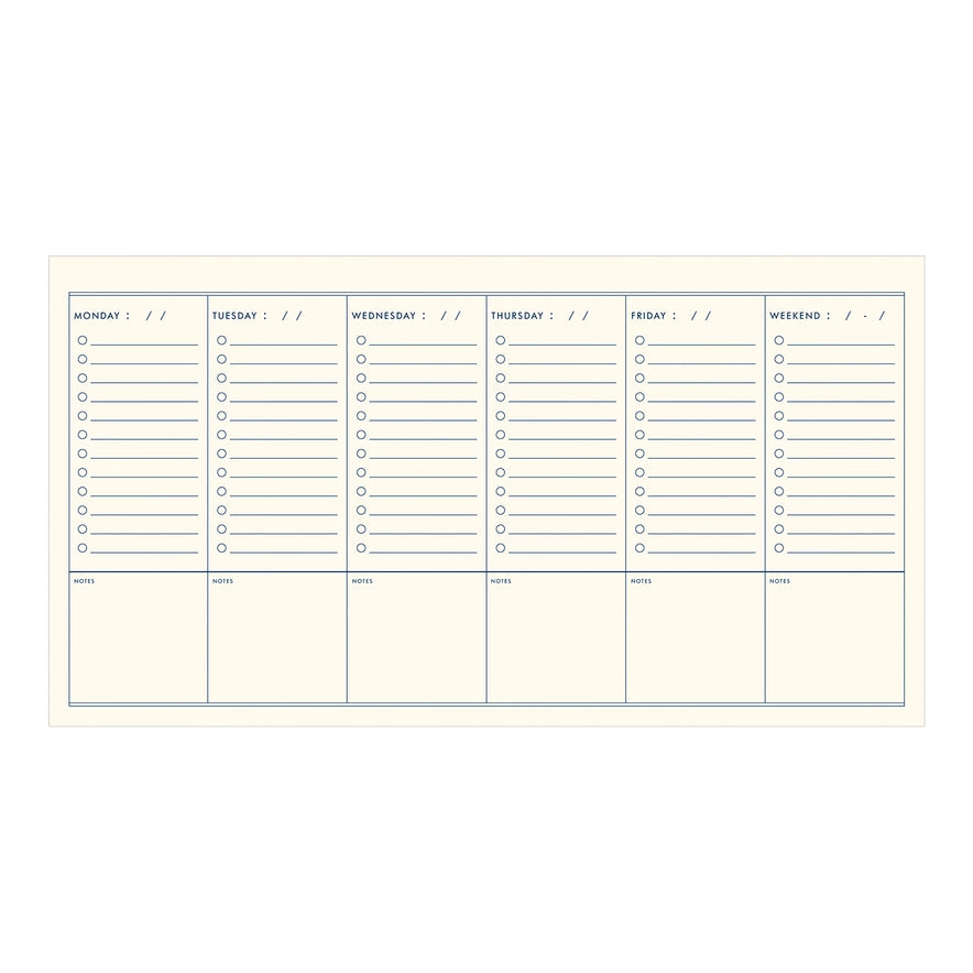 Script Undated Weekly Planner