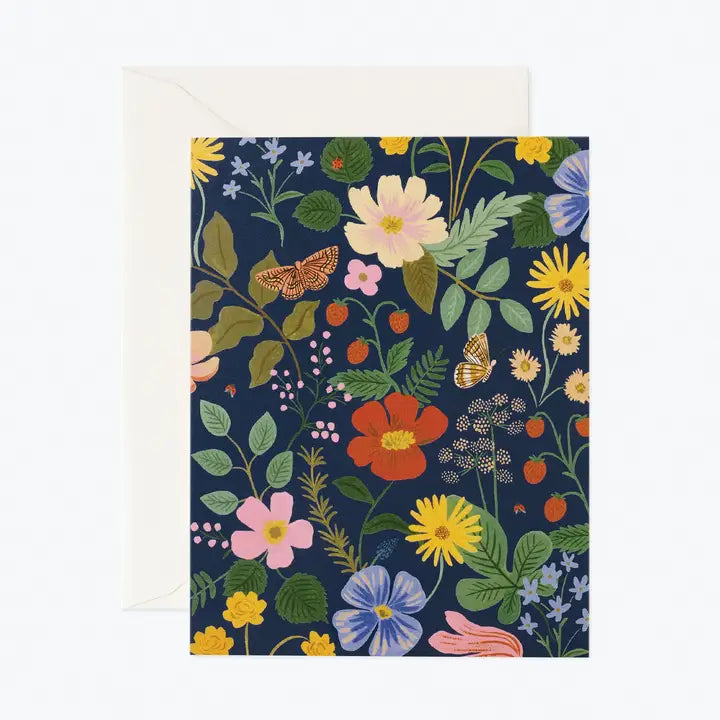 Strawberry Fields Navy Card