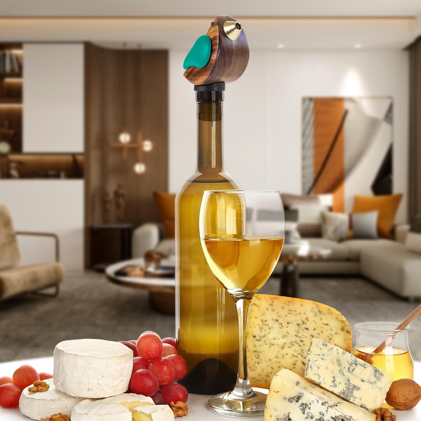 Songbird Wine Bottle Pourer - Turquoise